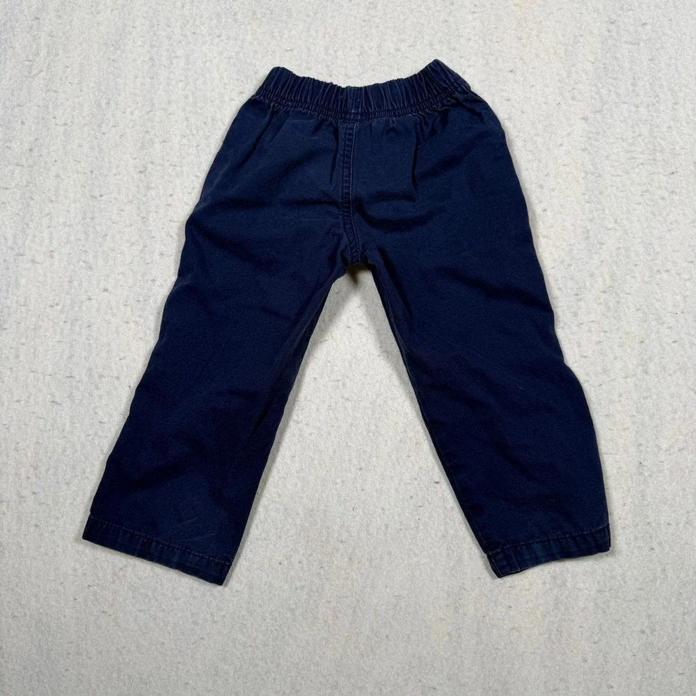 Carters Boys Navy Blue Pull On Elastic Waist Canvas Pants Size 2T 249G578